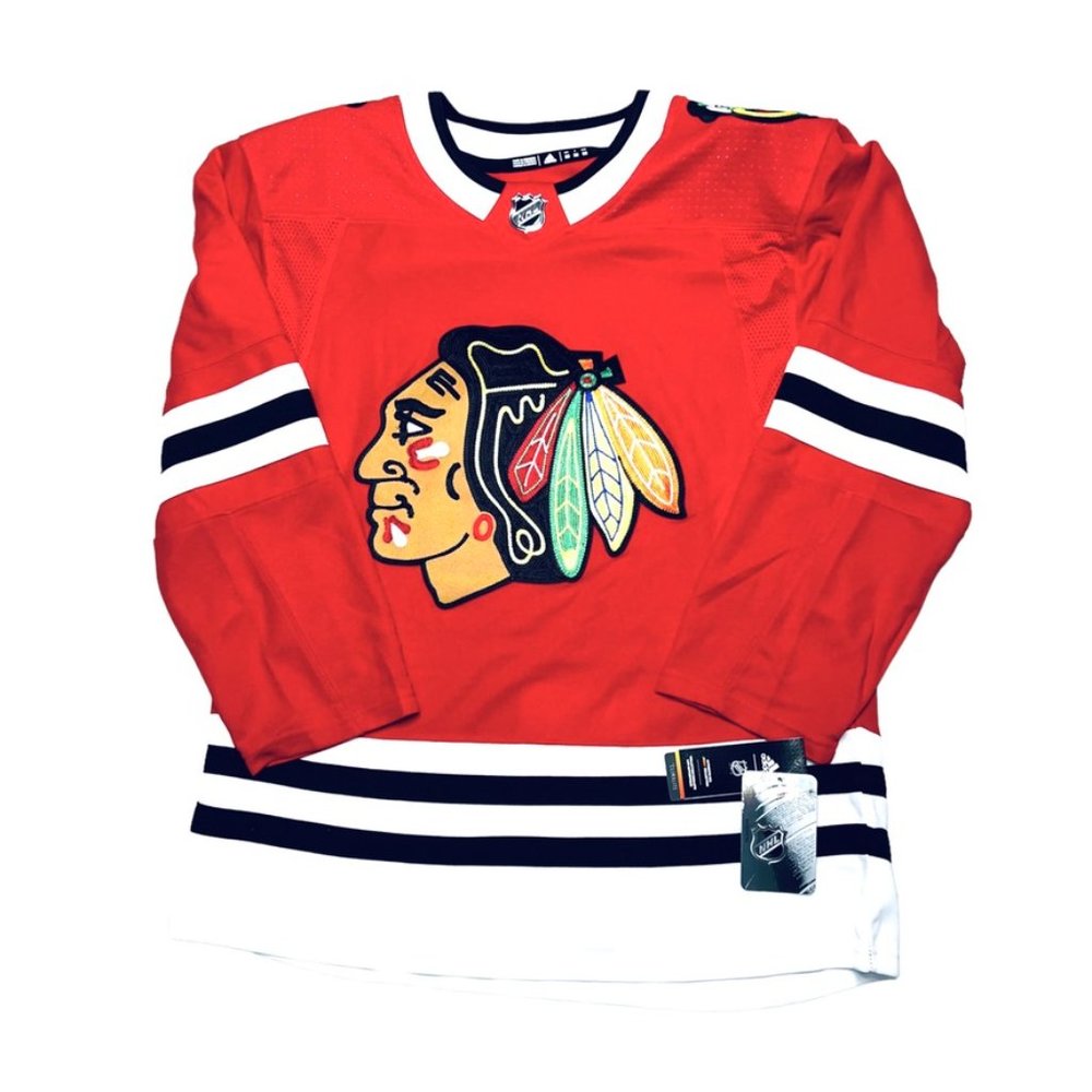 Men's Chicago Blackhawks Blank Authentic Adidas Pro Home Red Jersey Climalite - Picture 2 of 12